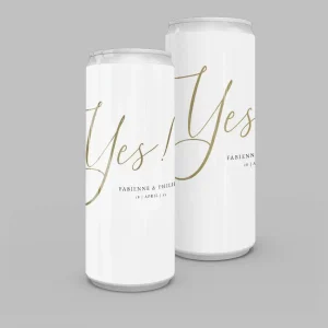 Personalisierbare Dosen Aufkleber “Yes!” Calligraphie 10er-Set