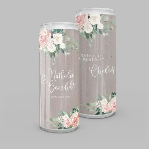 Personalisierbare Dosen Aufkleber “Flower Romance” 10er-Set