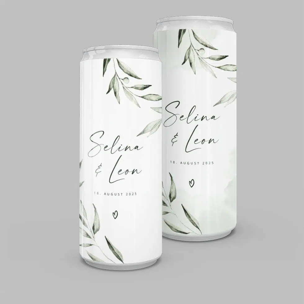 Personalisierbare Dosen Aufkleber “Olivenzweig” 10er-Set