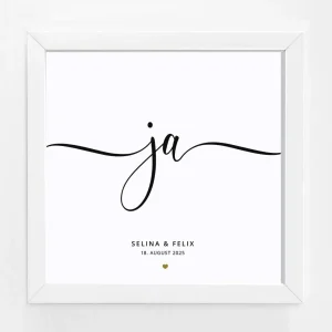 Personalisierbares Bildgeschenk im 3D-Rahmen „ja“