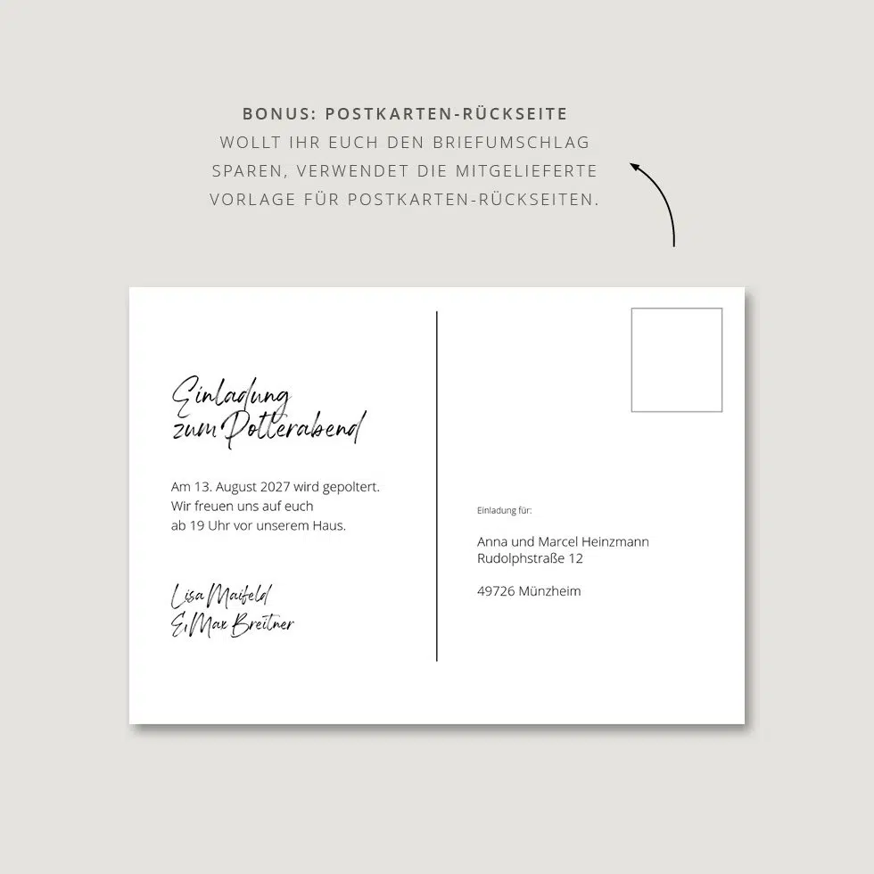 Einladung Polterabend Karte „Glücksscherben“ – Bild 2