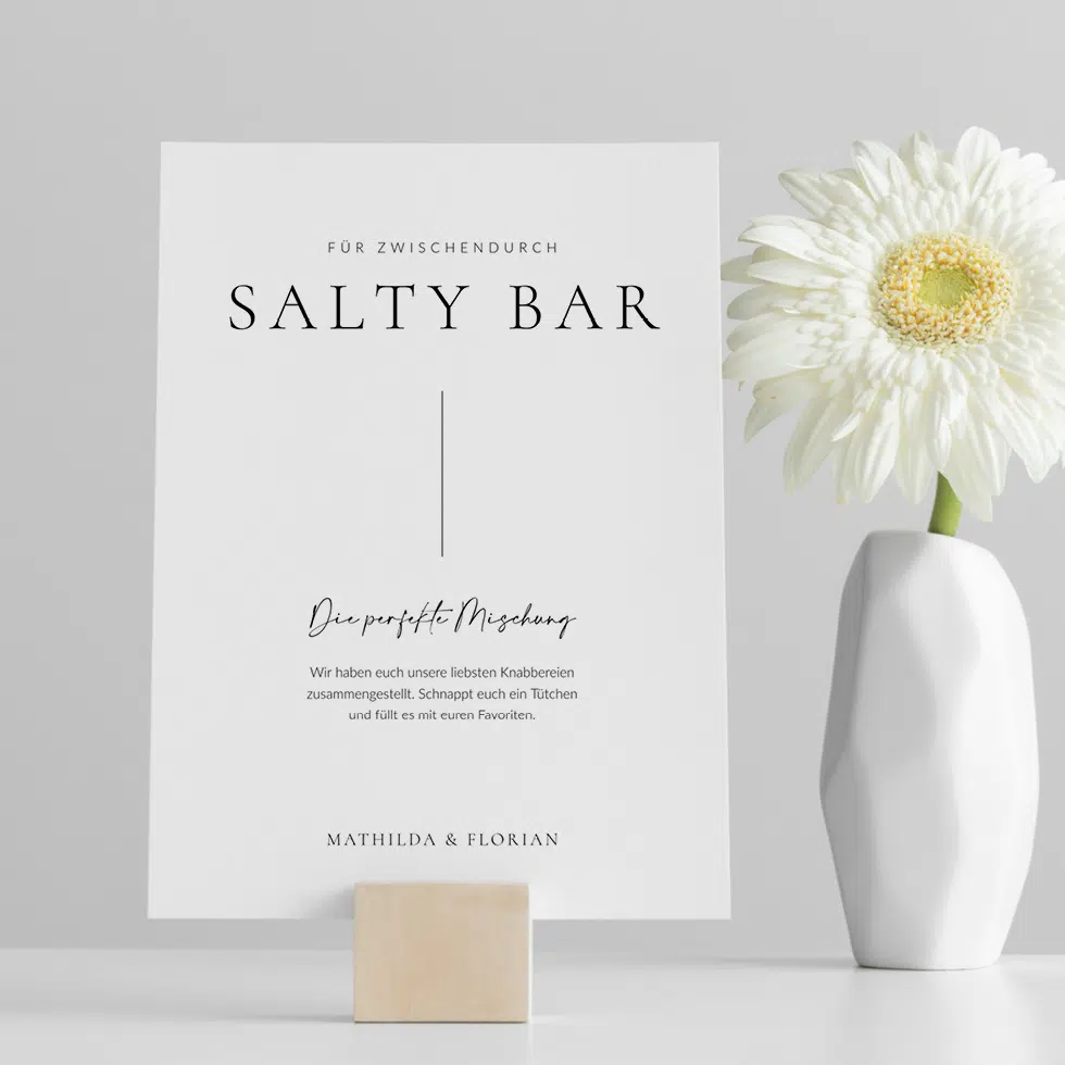 „Salty Bar“ Schild für die Hochzeit – pure