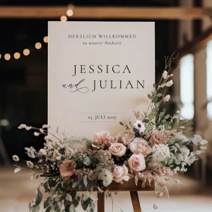 Willkommensschild „Jessica & Julian“