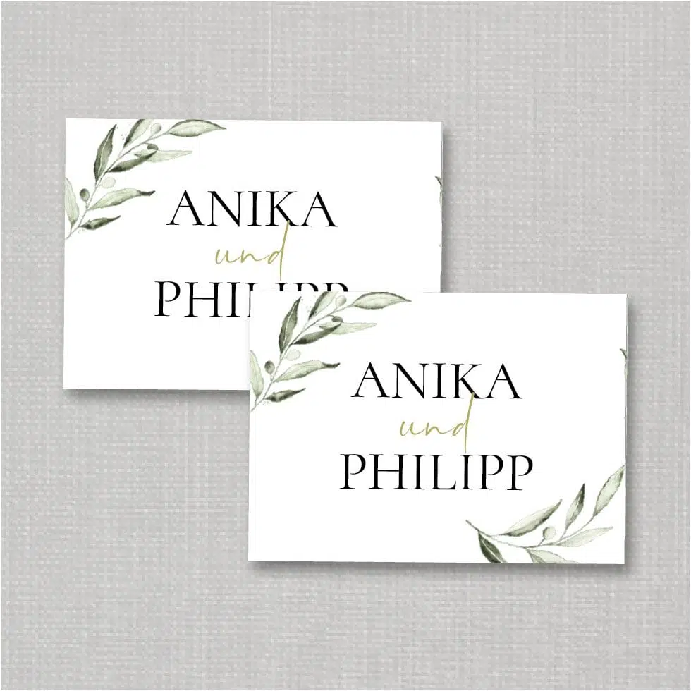 Streichholzschachtel Banderole personalisierbar Olive