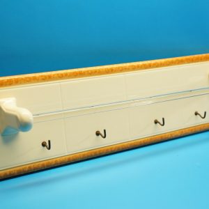 Art Deco Keramik Wandhalter | Handtuchhalter mit Haken | Hakenleiste | 62 cm