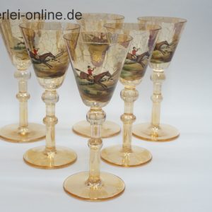 Boho Haida Karel Palda | 6 Stück Böhmische Tschechische Wein / Likör – Art Deco Liquergläser