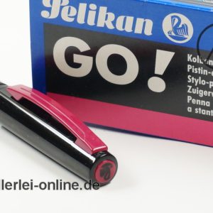 Pelikan GO ! M75 Kolbenfüllhalter | Vintage Kolbenfüller | „F“ schwarz-PINK | unbenutzt mit OVP