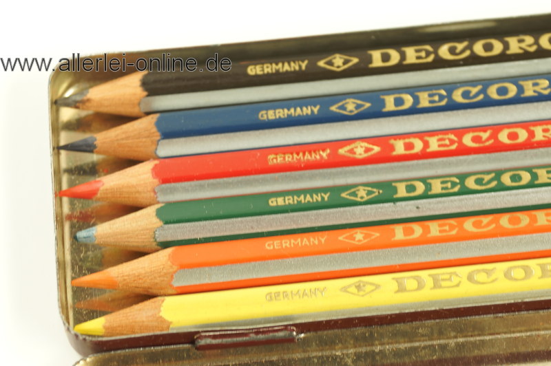 6 Stück unbenutzte Eberhard Faber DECORO Buntstifte mit Blechdose Nr: 1880 AB/6 – Bild 6