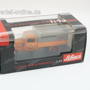 Schuco Modell 1:43 | Tempo Dreirad Planenwagen | DUNLOP Reifen ,orange | Art.Nr: 02210 mit OVP