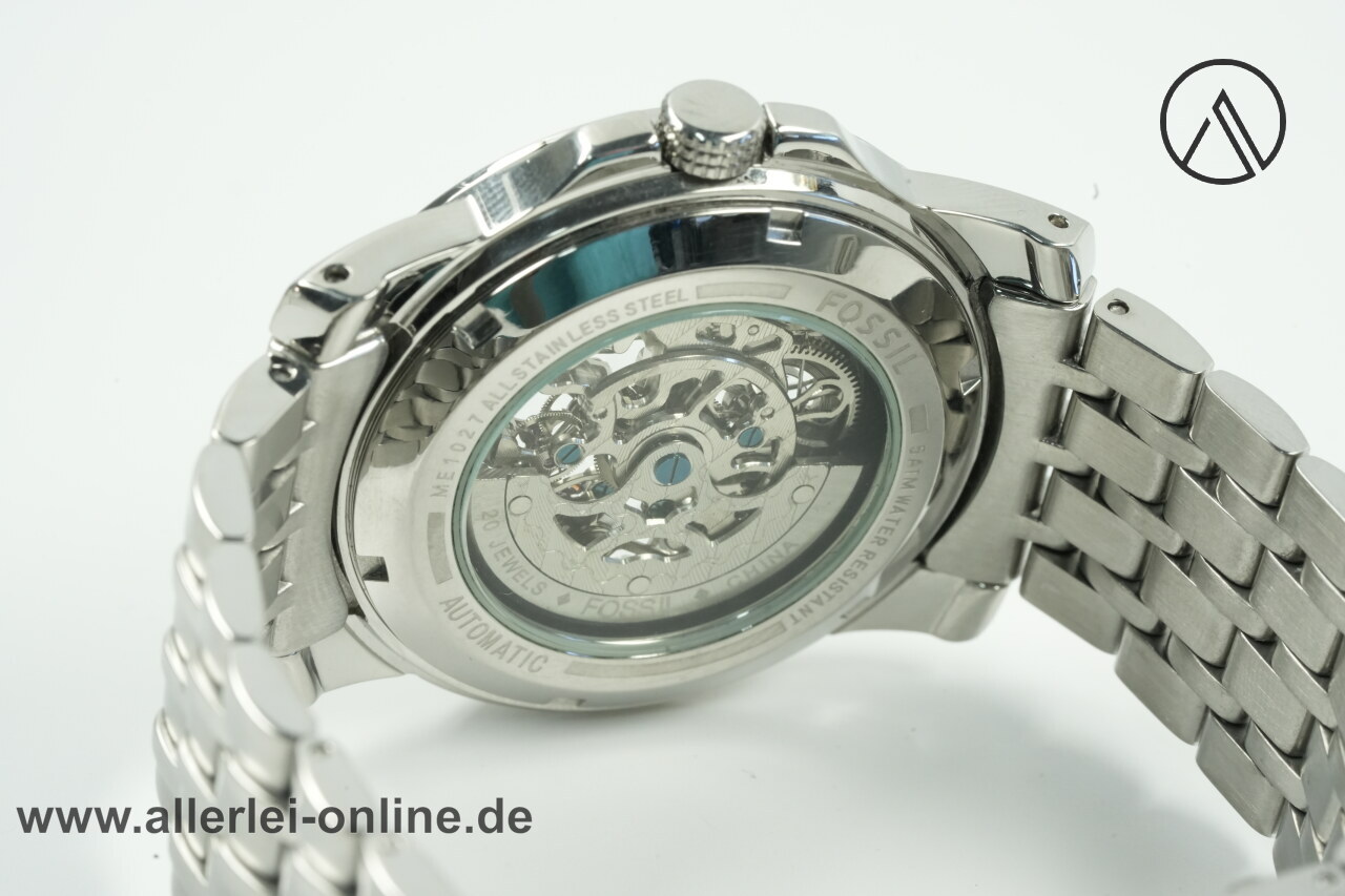 FOSSIL ME1027 Armbanduhr 20 Jewels mit Automatikwerk | Edelstahl Skelett Automatik Uhr â Bild 9