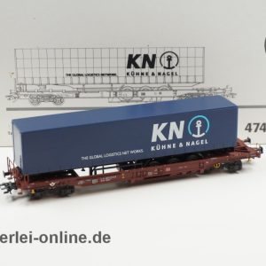Märklin H0 | 47443 Taschenwagen der DB | Sdgkms 707 Flachwagen mit “ KÜHNE & NAGEL ” Sattelanhänger