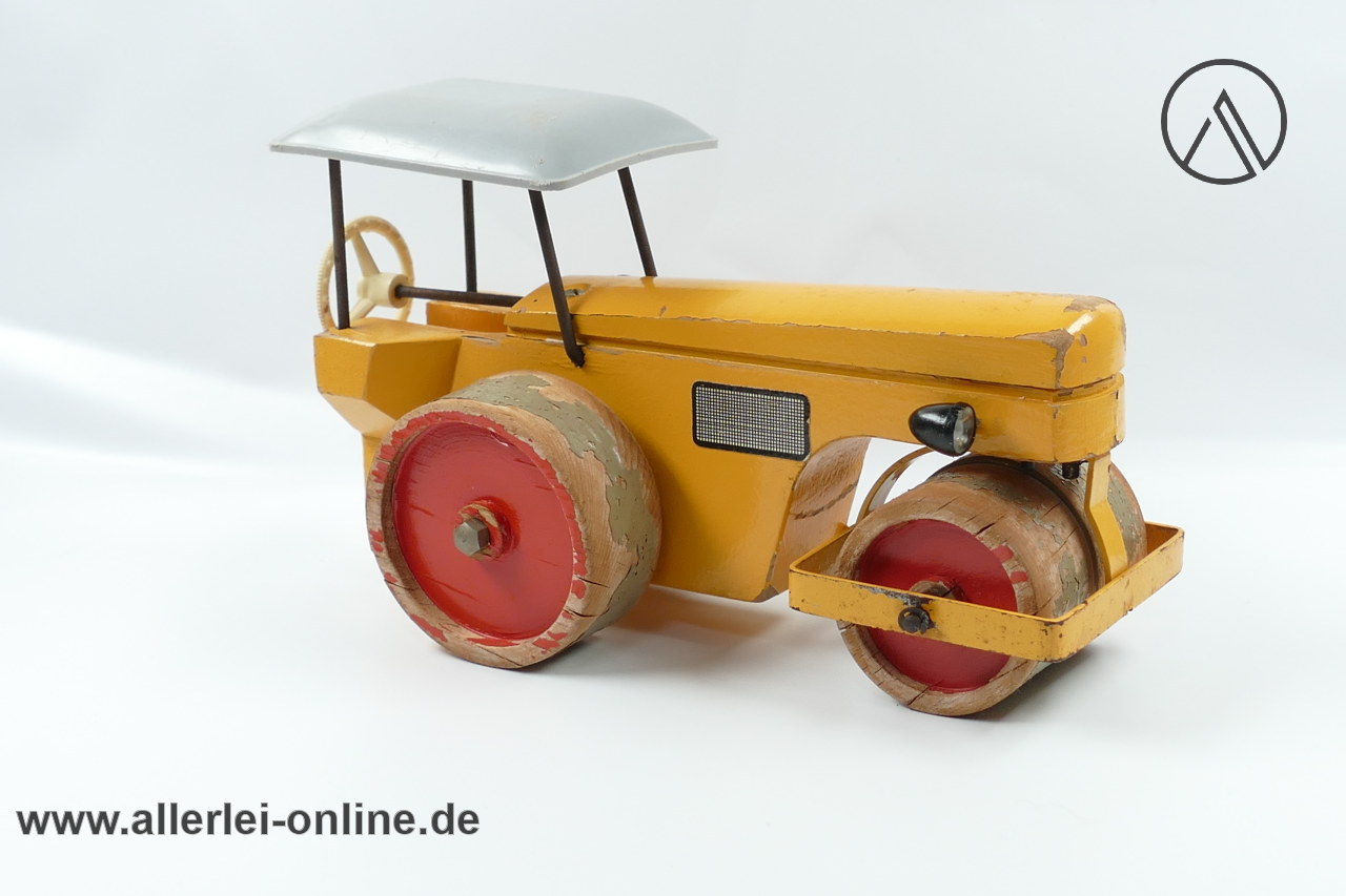 Steiff StraĂenwalze | Holz Strassenwalze | Vintage 50-60er Jahre Steiff Baumaschine
