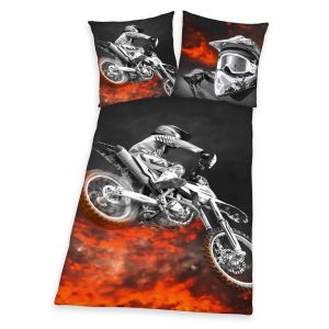 Young Collection Bettwäsche-Set ‘Motocross’ – 135×200 cm, Mikrofaser