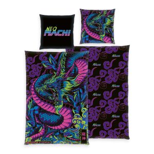 Neomachi Bettwäsche-Set ‘Drache’ – 135×200 oder 140×200 cm, Renforcé