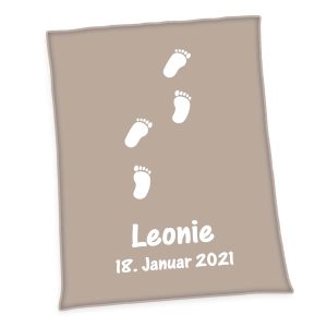 Unicade® personalisierte Babydecke ‘Füßchen’ – 75×100 cm, Made in Germany