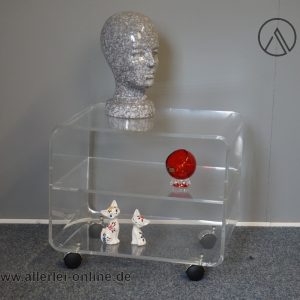 Plexiglas Phonowagen | Lucite – Acryl Beistelltisch – Rollwagen | Vintage 70-80er Jahre