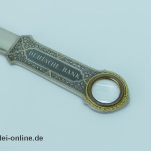 Edler DEUTSCHE BANK Brieföffner mit Lupe | Antiker Brieföffner von Zwilling