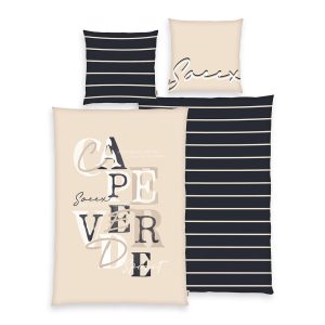 SOCCX Bettwäsche-Set ‘Coastal Stripes’ – 135×200 cm, Renforcé