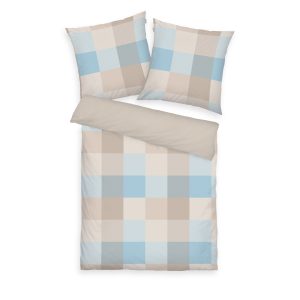 TOM TAILOR Bettwäsche-Set ‘Bold Mosaic Nature & Sunny Sand & Sky Blue’ – in verschiedenen Größen erhältlich, Flanell
