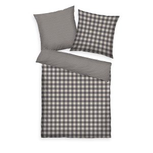 TOM TAILOR Winterbettwäsche – Classic Check Anthracite & Sunny Sand