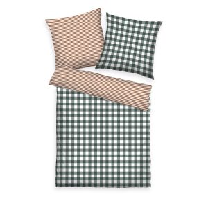 TOM TAILOR Winterbettwäsche – Classic Check Forest & Rusty Red