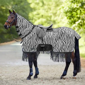 Waldhausen Fliegenausreitdecke Zebra mit Fransen
